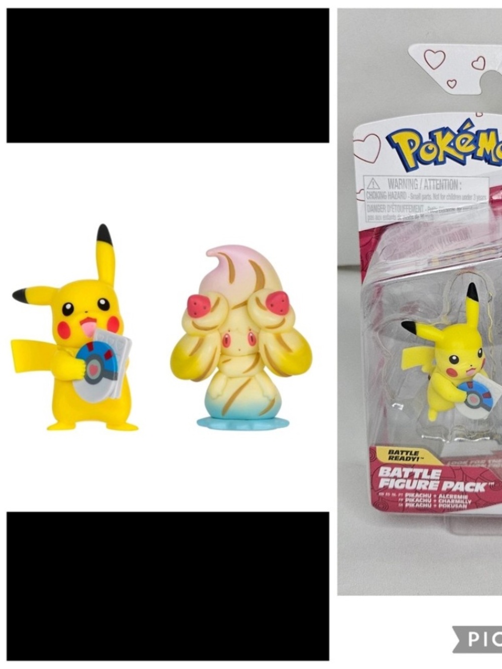New Pokemon Battle Figure Pack Pikachu Alcremie 2" Mini 2 Pack Valentines Day
